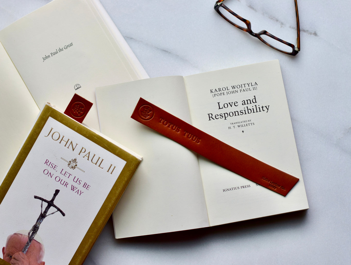 Leather "Totus Tuus" Bookmark