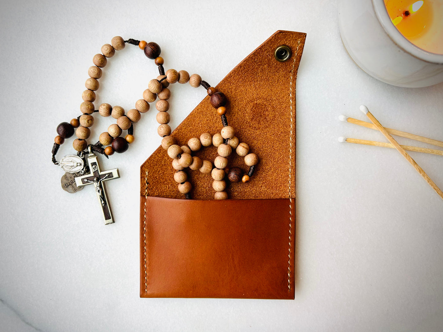 Signature Kolbe Rosary Case in Cappuccino